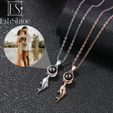 EthShine 925 Silver Photo Projection Necklace Whales Pendant Jewelry
