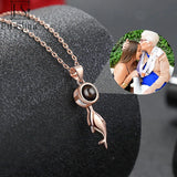 EthShine 925 Silver Photo Projection Necklace Whales Pendant Jewelry