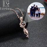 EthShine 925 Silver Photo Projection Necklace Whales Pendant Jewelry