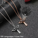925 Silver Angels Photo Projection Necklace Personalized Pendant Jewelry