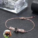 EthShine 925 Silver Photo Projection Bracelet Personalized Memorial Jewelry