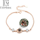 EthShine 925 Silver Projection Bracelet Adjustable Heart Photo Bracelet