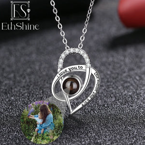 EthShine 925 Sterling Silver Projection Photo Necklace Delicate Jewelry