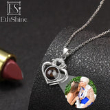 EthShine 925 Silver Heart Projection Necklace for Women