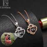 EthShine 925 Silver Heart Projection Necklace for Women