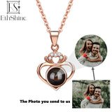 EthShine 925 Silver Heart Projection Necklace for Women