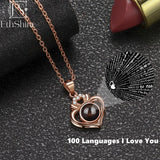 EthShine 925 Silver Heart Projection Necklace for Women