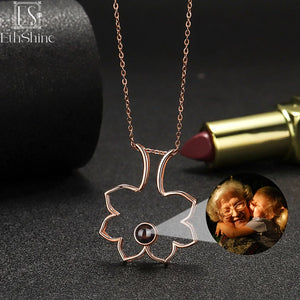 EthShine 925 Silver Photo Necklace Personalized Gift for Mom