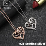 925 Silver Necklace Custom Projection Picture Heart Pendant Jewelry