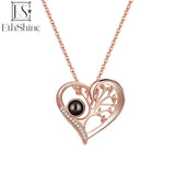 925 Silver Necklace Custom Projection Picture Heart Pendant Jewelry