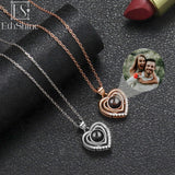 925 Silver Photo Projection Necklace Heart Pendant