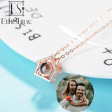 925 Silver Photo Projection Necklace Heart Pendant