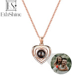 925 Silver Photo Projection Necklace Heart Pendant