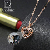 925 Silver Photo Projection Necklace Heart Pendant