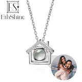 925 Silver Photo Projection Necklace Heart Pendant