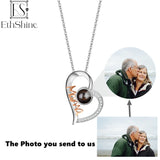 EthShine 925 Silver Heart Photo Projection Necklace Personalized Gift