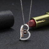 EthShine 925 Silver Heart Photo Projection Necklace Personalized Gift