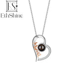 EthShine 925 Silver Heart Photo Projection Necklace Personalized Gift