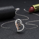 EthShine 925 Silver Heart Photo Projection Necklace Personalized Gift