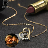 925 Silver Heart Photo Projection Necklace Personalized Jewelry Gift