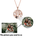 EthShine Sterling Silver Photo Necklace Tree Projection Round Necklace