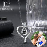 925 Silver Custom Photo Projection Necklace Love Heart Pendant