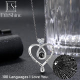 925 Silver Custom Photo Projection Necklace Love Heart Pendant