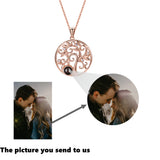 925 Silver Tree Photo Necklace Projection Lover Family Gift Women