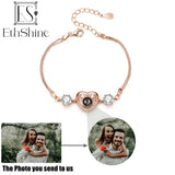 925 Silver Photo Bracelet Personalized Memorial Jewelry Women Gift