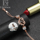 925 Silver Photo Bracelet Personalized Memorial Jewelry Women Gift