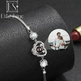 925 Silver Photo Bracelet Personalized Memorial Jewelry Women Gift