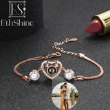 925 Silver Photo Bracelet Personalized Memorial Jewelry Women Gift