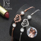 925 Silver Photo Bracelet Personalized Memorial Jewelry Women Gift