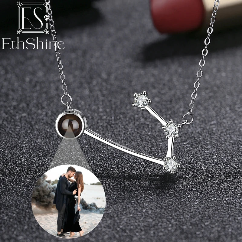 EthShine Xmas Projection Necklace S925 Zodiac Shaped Gift