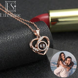 EthShine Heart Photo Necklace 100 Languages I Love You Sterling Silver Pendant