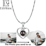 EthShine Heart Photo Necklace 100 Languages I Love You Sterling Silver Pendant