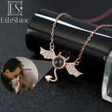 EthShine Photo Projection Pendant Necklace 925 Sterling Silver