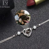 EthShine 925 Silver Photo Heart Bracelet Personalized Gift for Women