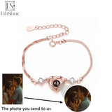 EthShine 925 Silver Photo Heart Bracelet Personalized Gift for Women