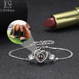 EthShine 925 Silver Photo Heart Bracelet Personalized Gift for Women
