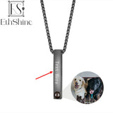 Personalized Photo Necklace for Men Custom 3D Bar Projection Necklace for Him