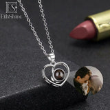 EthShine Heart Projection Necklace 925 Sterling Silver Romantic Gift