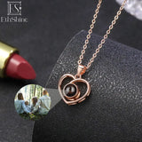 EthShine Heart Projection Necklace 925 Sterling Silver Romantic Gift