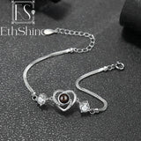 925 Silver Heart Bracelet Photo Projection Personalized Bangle