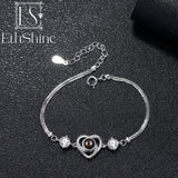 925 Silver Heart Bracelet Photo Projection Personalized Bangle