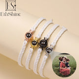 EthShine Personalized Circle Photo Projection Bracelet - Couples Christamas Gift