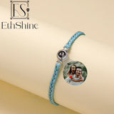 EthShine Personalized Circle Photo Projection Bracelet - Couples Christamas Gift