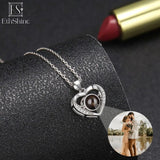 Personalized Heart Picture Necklace 925 Sterling Silver Projection Pendant