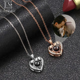 Personalized Heart Picture Necklace 925 Sterling Silver Projection Pendant