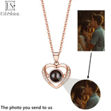 Personalized Heart Picture Necklace 925 Sterling Silver Projection Pendant
